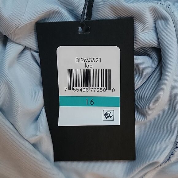 DKNY Plunging Colorblocked One-Piece Swimsuit Blue Size 16 - Picture 10 of 14